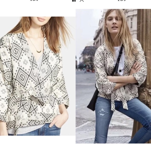 Madewell Jackets & Blazers - Madewell Arrow print kimono wrap cardigan jacket